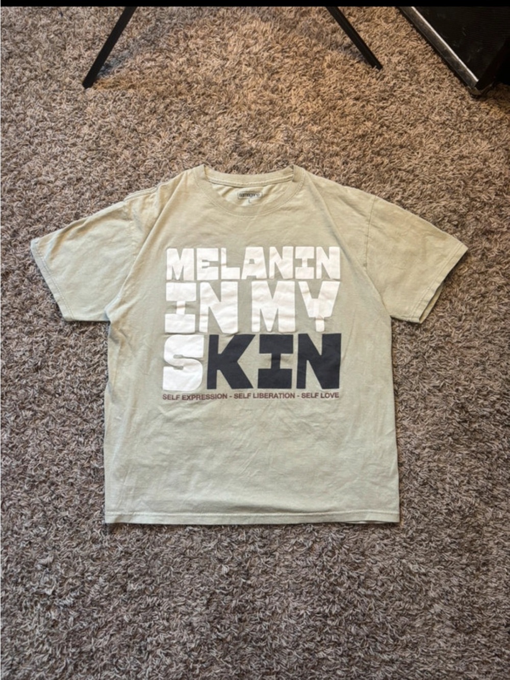 Melanin In My Skin Short Sleeve Tee - Sage Green